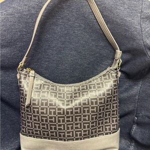 Elegant Gray Patterned Shoulder Bag by Tommy Hilfiger